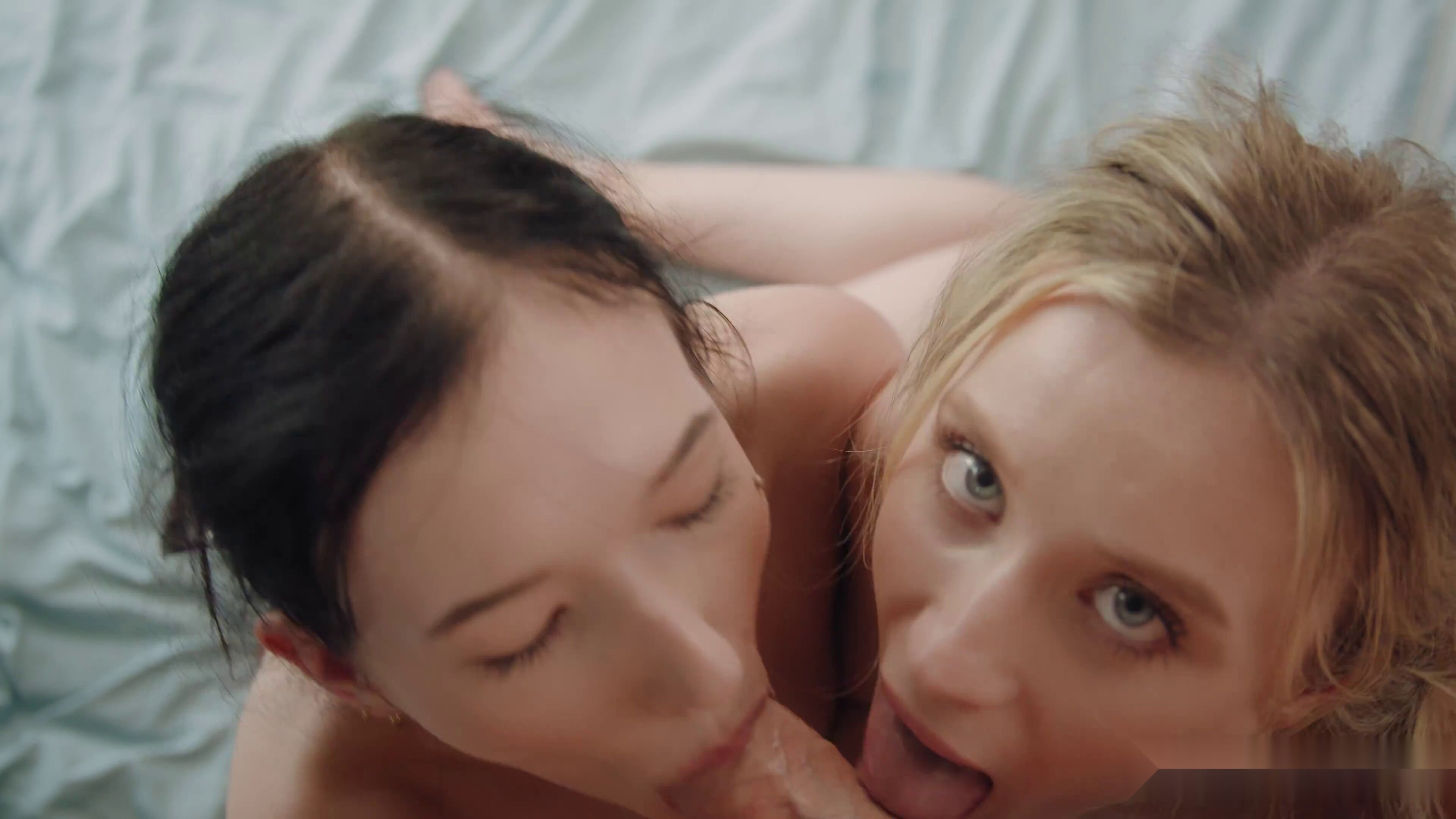 Two Hot Babes Share Cock